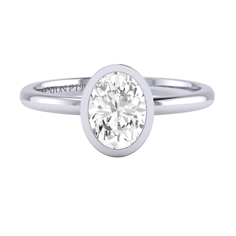 Naturally Mined Diamond Bezel Platinum Ring (GIA 1443755636)