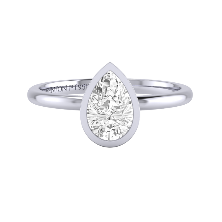 Naturally Mined Diamond Bezel Platinum Ring (GIA 6422260645)