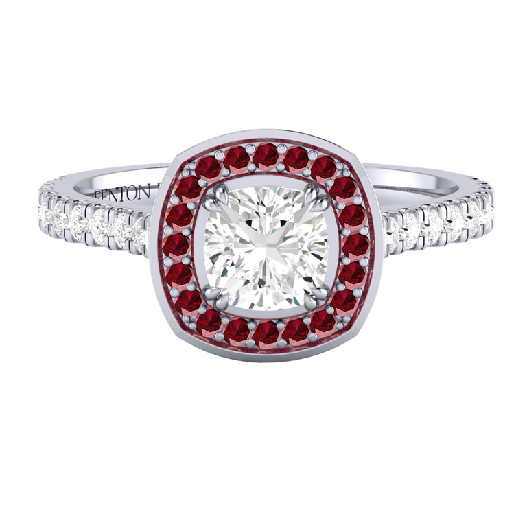 Naturally Mined Diamond Deco Platinum Ring (Diamond Pavé) (GIA 1508345107)