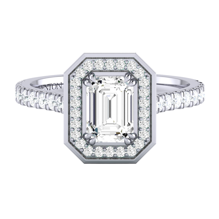 Naturally Mined Diamond Deco Platinum Ring (Diamond Pavé) (GIA 2476951998)