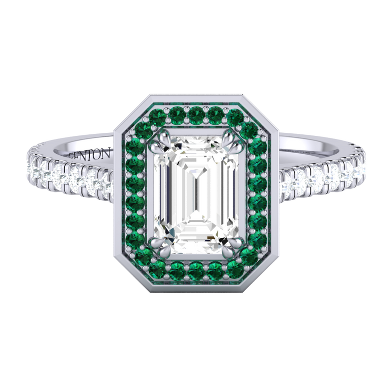 Naturally Mined Diamond Deco Platinum Ring (Diamond Pavé) (GIA 2225855183)