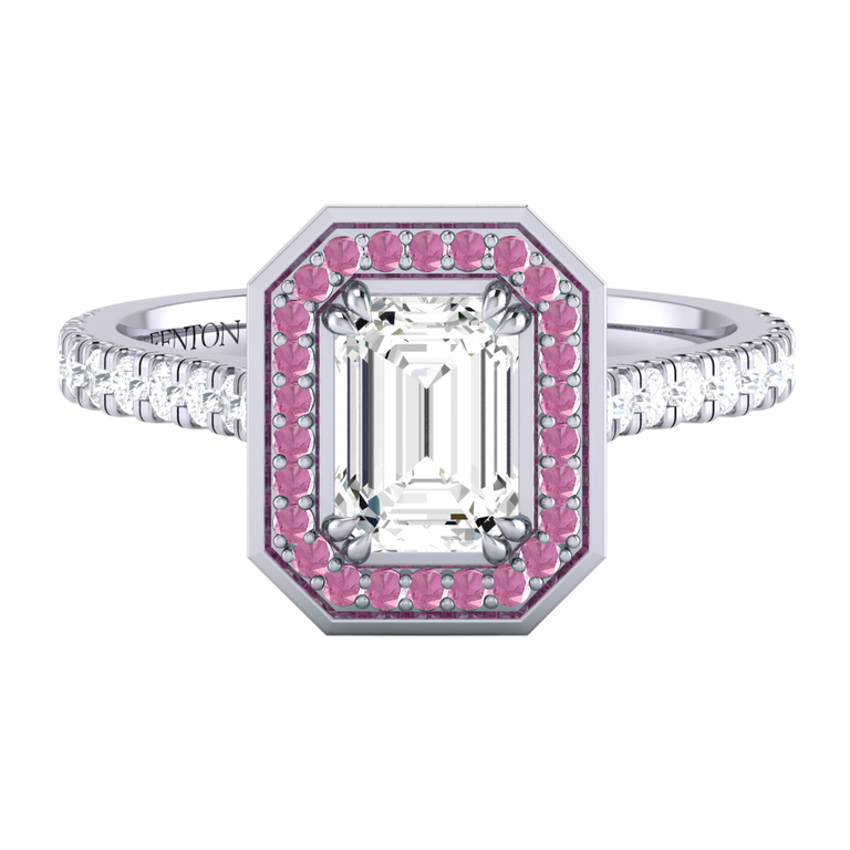 Naturally Mined Diamond Deco Platinum Ring (Diamond Pavé) (IGI 487104740)