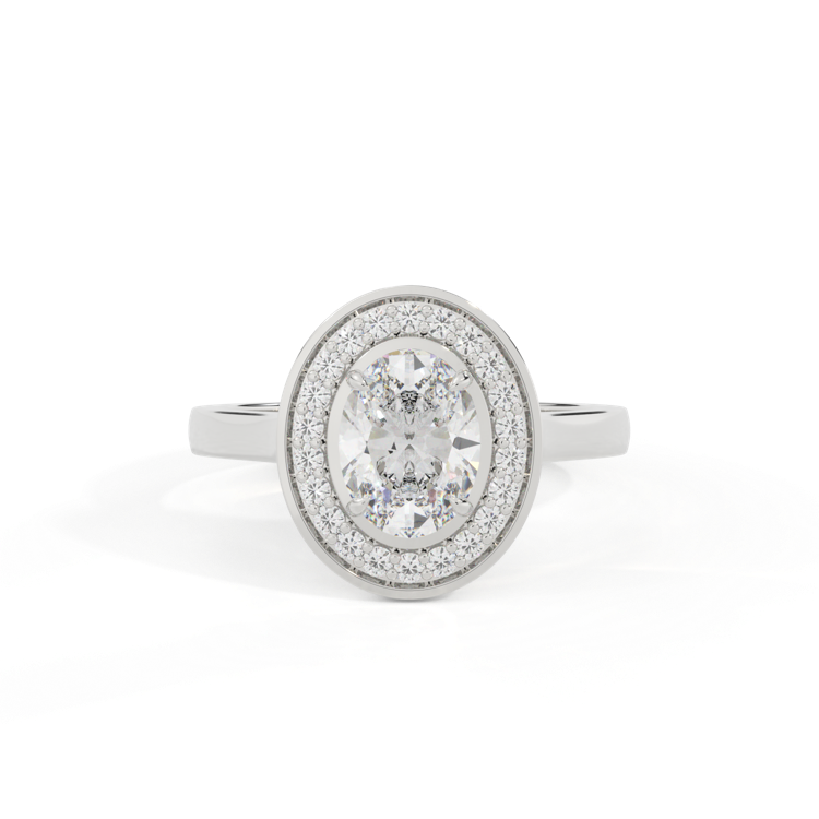 Lab Grown Diamond Deco Oval Cut Diamond Platinum Ring