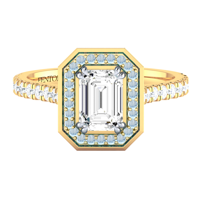 Naturally Mined Diamond Deco 18K Yellow Gold Ring (Diamond Pavé) (GIA 2484988177)