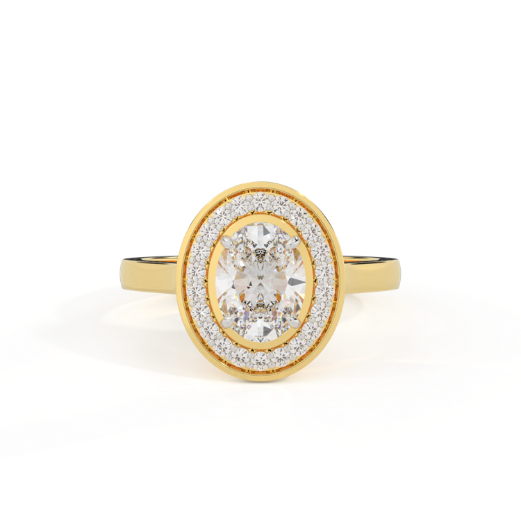 Naturally Mined Diamond Deco 18K Yellow Gold Ring (GIA 6532860478)