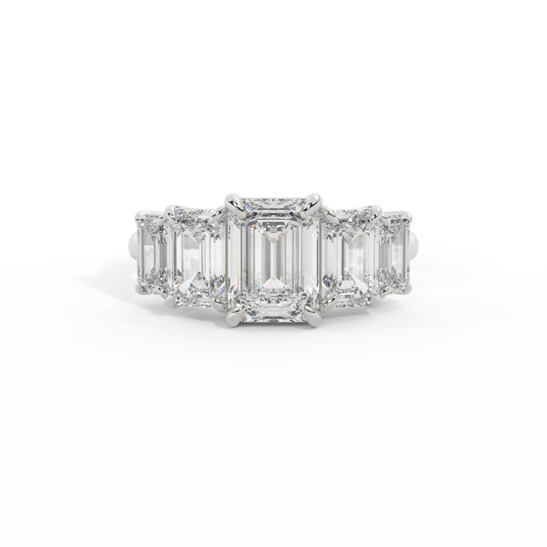 Lab Grown Diamond Divinity Emerald Cut Platinum Ring