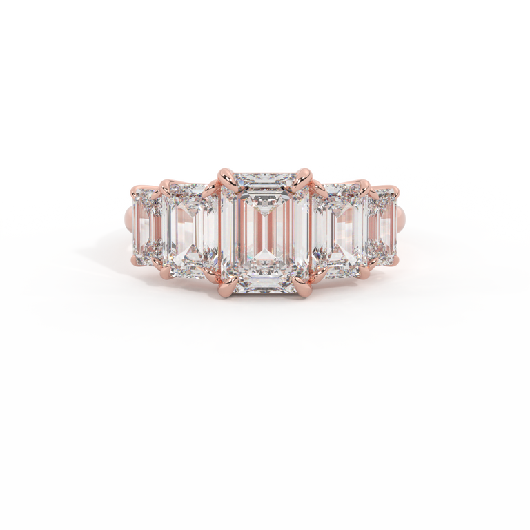 Lab Grown Diamond Divinity Emerald Cut 18k Rose Gold Ring