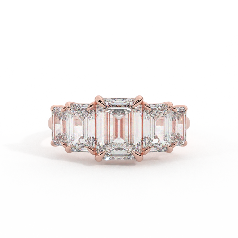 Lab Grown Diamond Divinity Emerald Cut 18k Rose Gold Ring