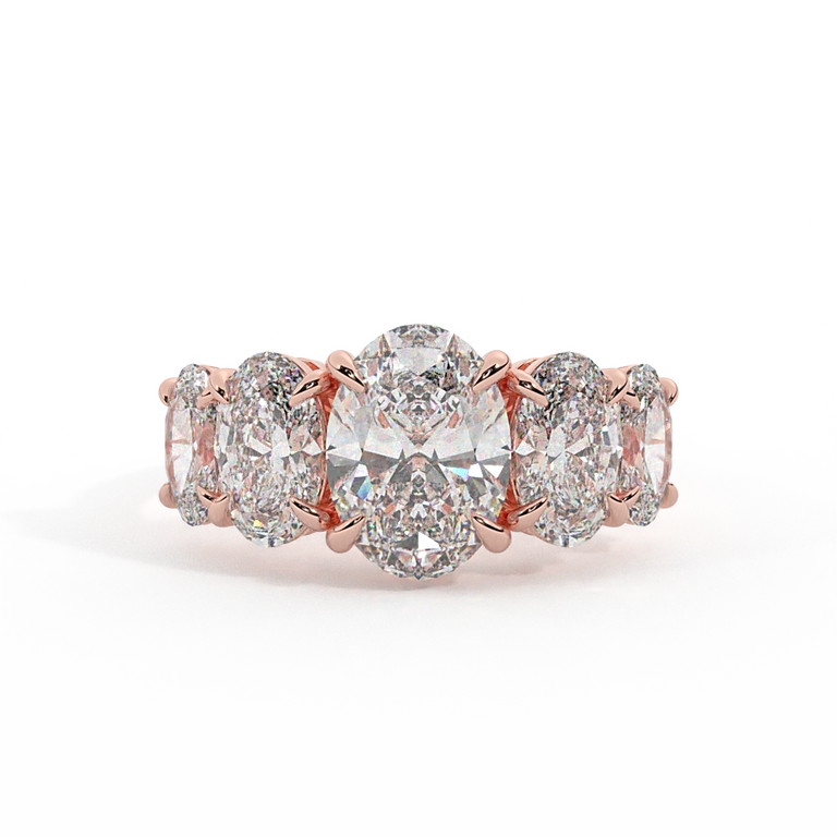 Lab Grown Diamond Divinity Oval Cut 18k Rose Gold Ring