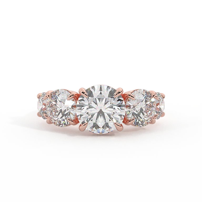 Lab Grown Diamond Divinity Round Cut 18k Rose Gold Ring