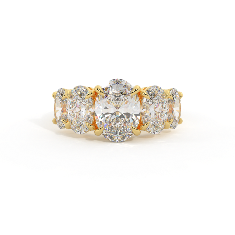 Lab Grown Diamond Divinity Oval Cut 18k Yellow Gold Ring