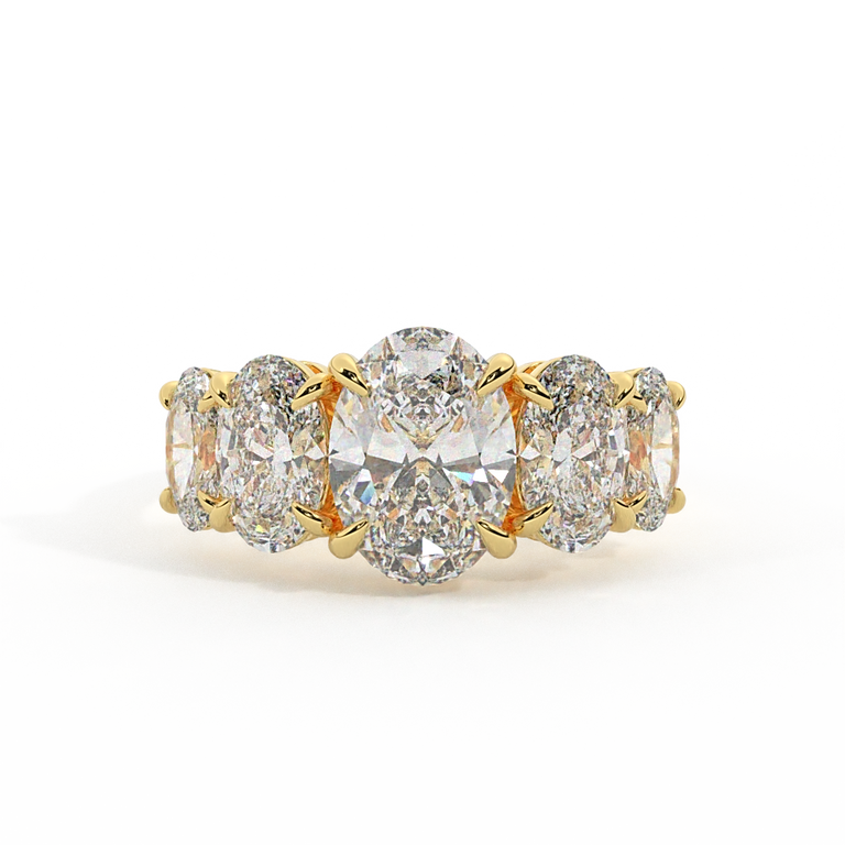 Lab Grown Diamond Divinity Oval Cut 18k Yellow Gold Ring