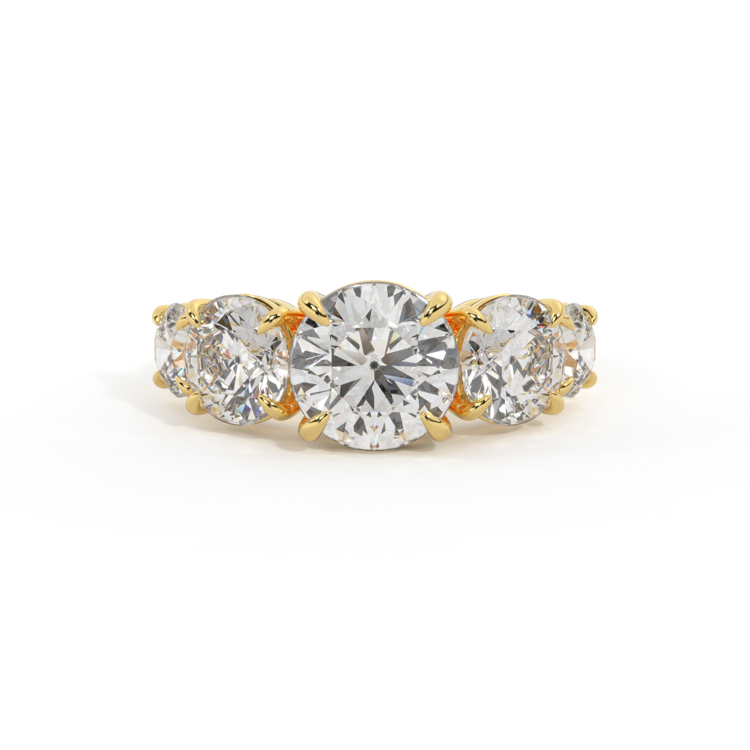 Lab Grown Diamond Divinity Round Cut 18k Yellow Gold Ring