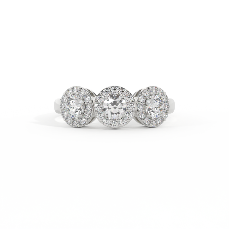 Lab Grown Diamond Garland Round Cut Diamond 18k White Gold Ring