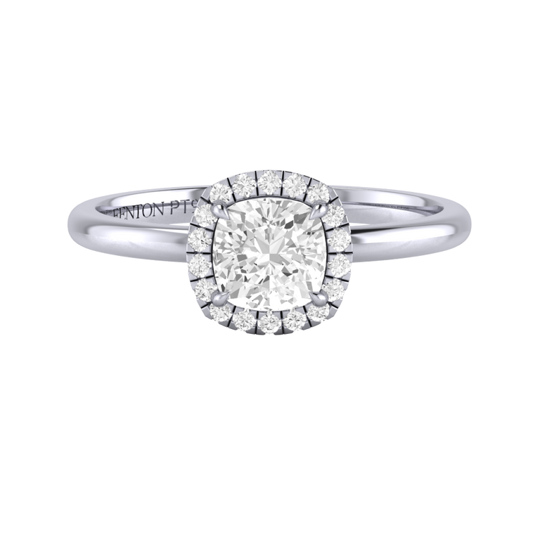 Naturally Mined Diamond halo Ring (GIA 2447640321)