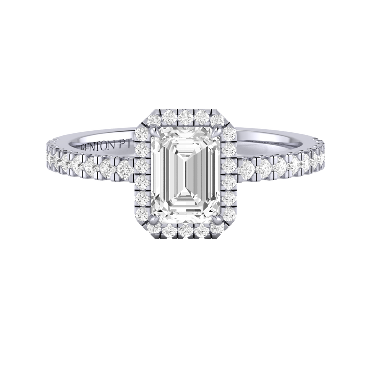 Naturally Mined Diamond Halo Platinum Ring (Diamond Pavé) (GIA 2484988177)