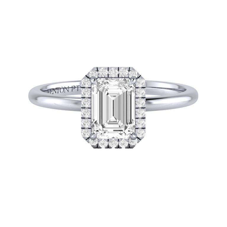 Naturally Mined Diamond Halo Platinum Ring (GIA 2484988177)