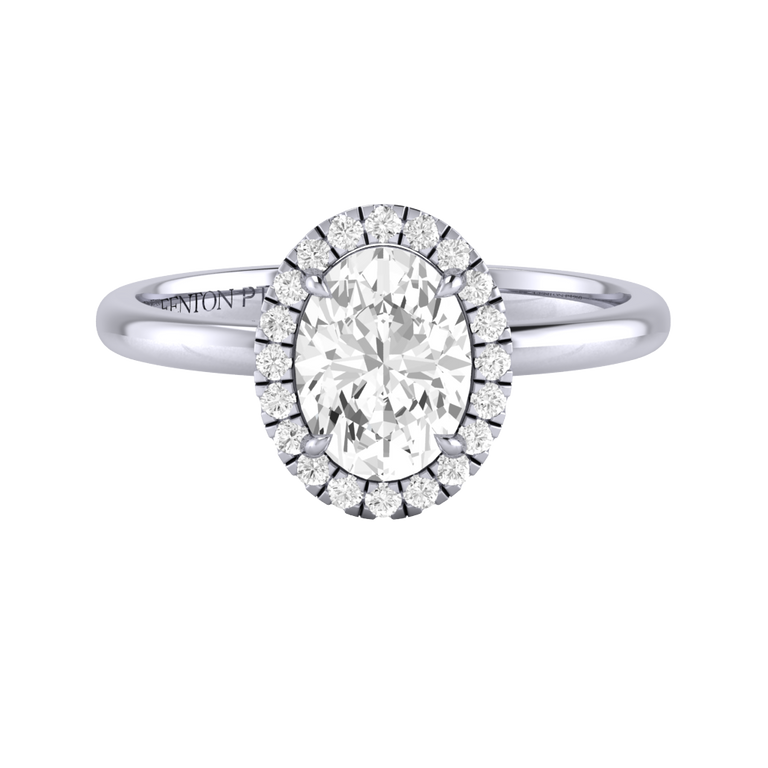 Naturally Mined Diamond Halo Platinum Ring (GIA 6462045155)