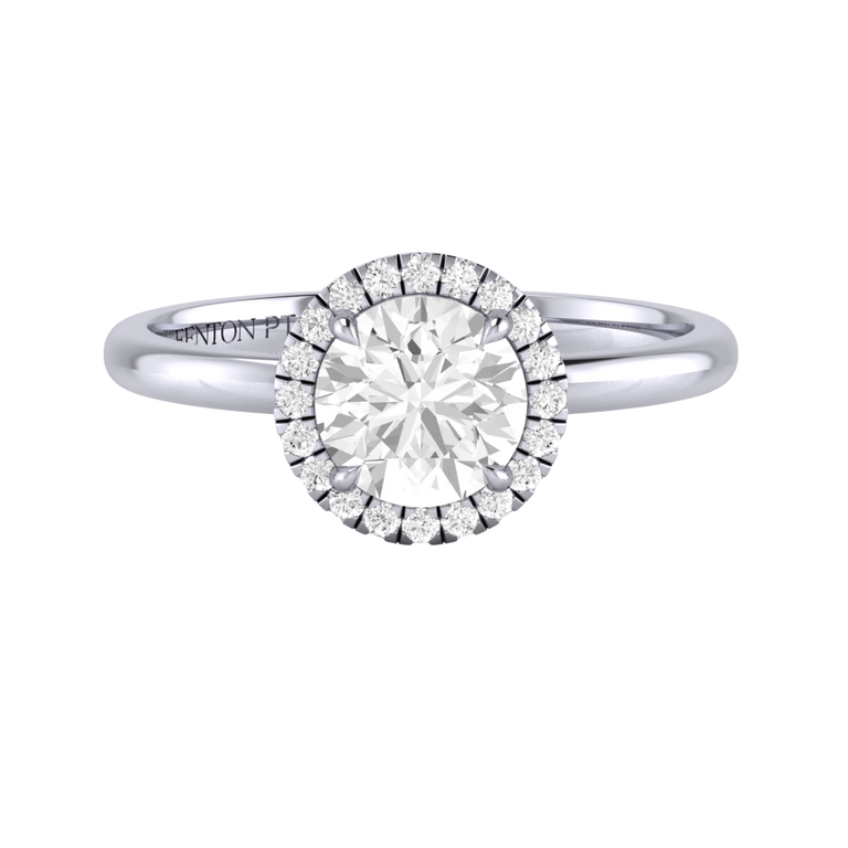Naturally Mined Diamond halo Ring (GIA 2454138791)