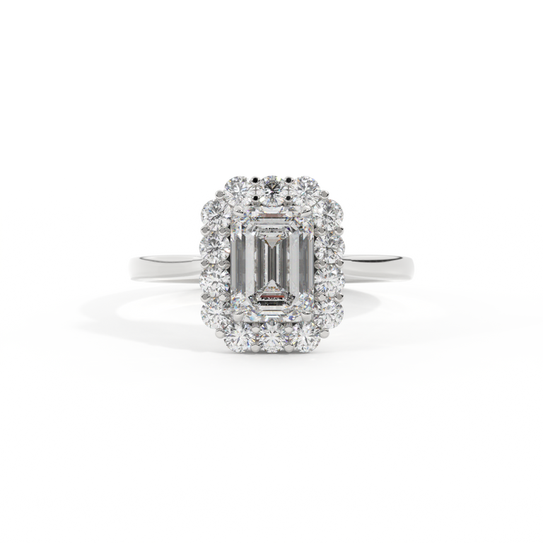 Lab Grown Diamond Mayfair Emerald Cut Diamond Platinum Ring