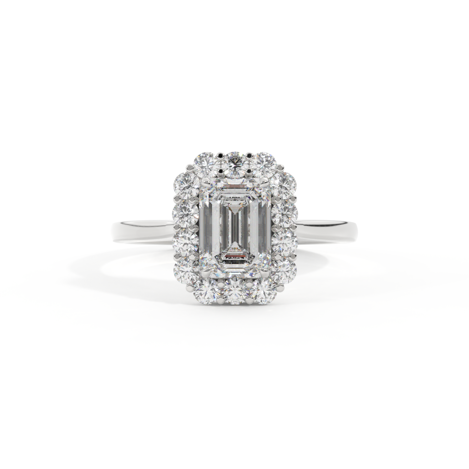 Lab Grown Diamond Mayfair Emerald Cut Diamond Platinum Ring