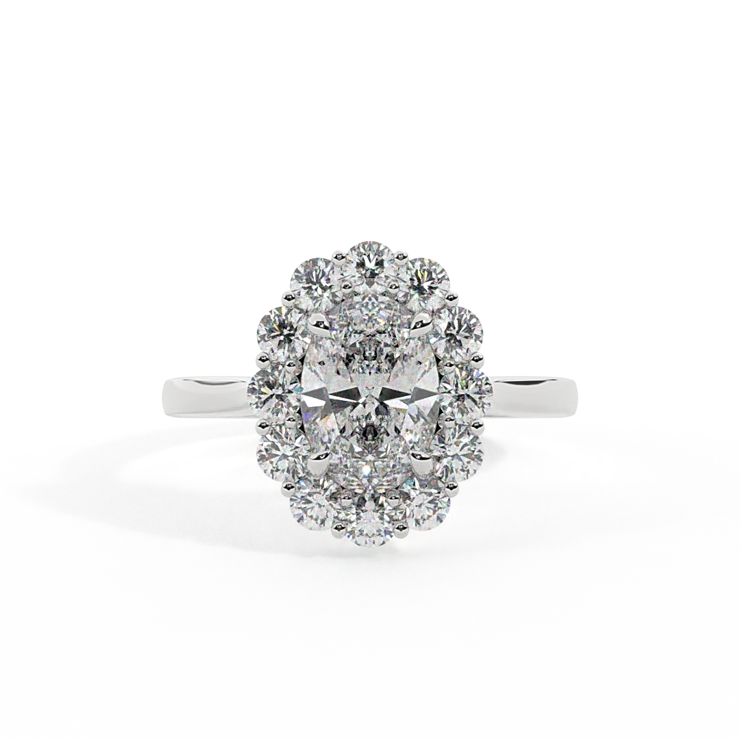 Lab Grown Diamond Mayfair Oval Cut Diamond Platinum Ring