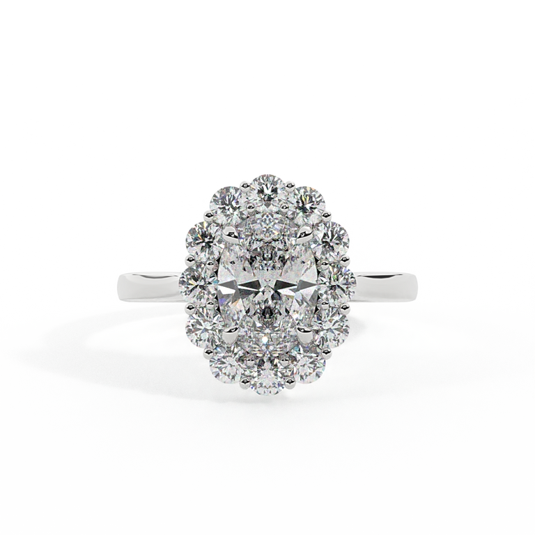 Lab Grown Diamond Mayfair Oval Cut Diamond Platinum Ring