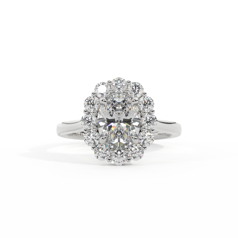 Lab Grown Diamond Mayfair Oval Cut Diamond Platinum Ring