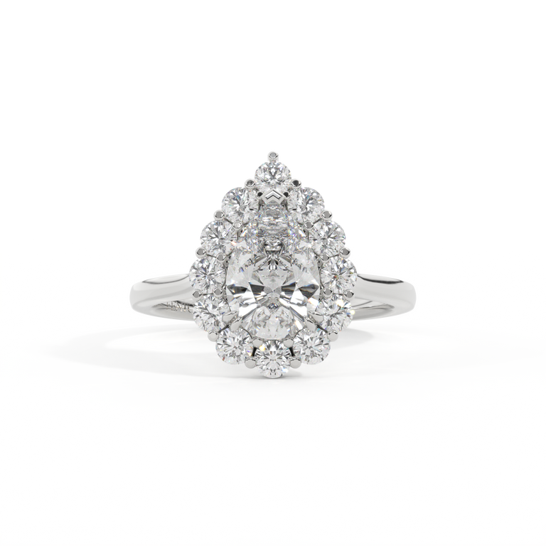 Naturally Mined Diamond Mayfair Pear Cut Diamond Platinum Ring