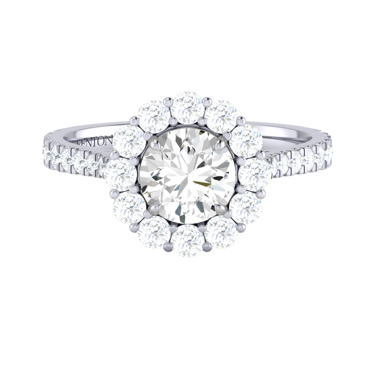 Naturally Mined Diamond Mayfair Platinum Ring (Diamond Pavé) (GIA 2504692154)