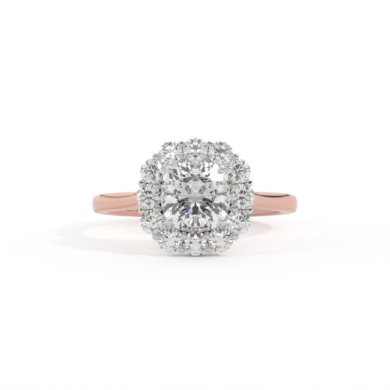 Lab Grown Solar Diamond Mayfair Cushion Cut Diamond 18k Rose Gold Ring