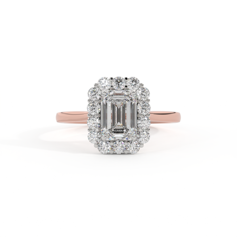 Naturally Mined Diamond Mayfair Emerald Cut Diamond 18k Rose Gold Ring
