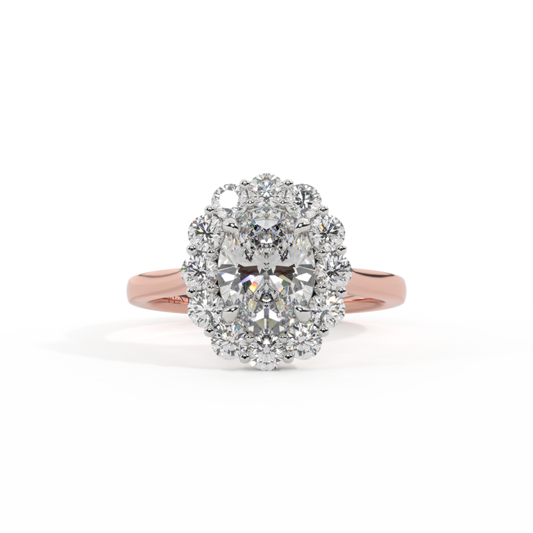 Lab Grown Diamond Mayfair Oval Cut Diamond 18k Rose Gold Ring