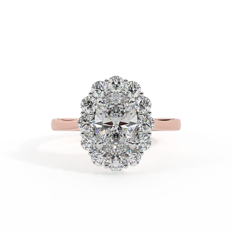 Lab Grown Diamond Mayfair Oval Cut Diamond 18k Rose Gold Ring