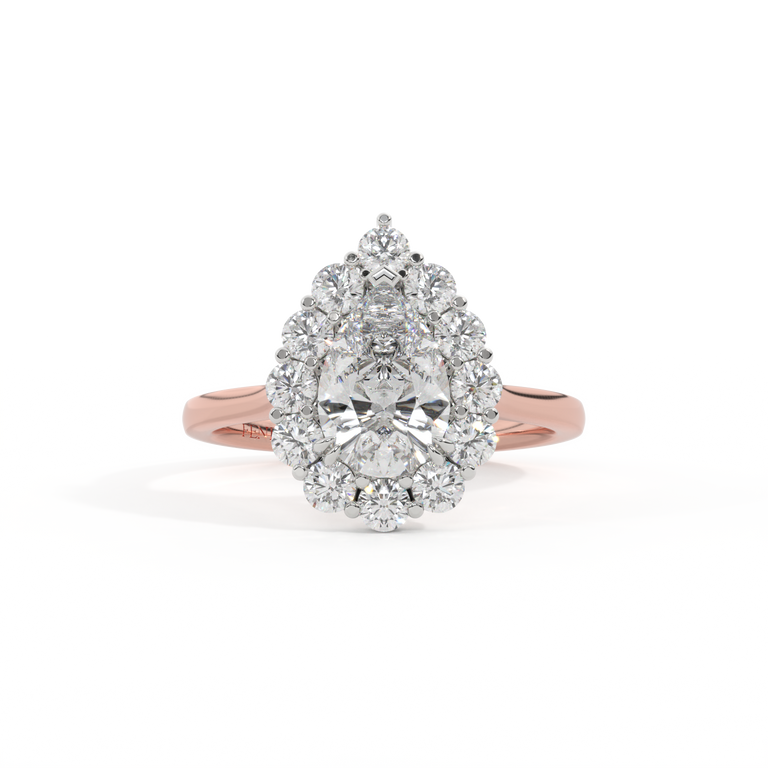 Naturally Mined Diamond Mayfair Pear Cut Diamond 18k Rose Gold Ring