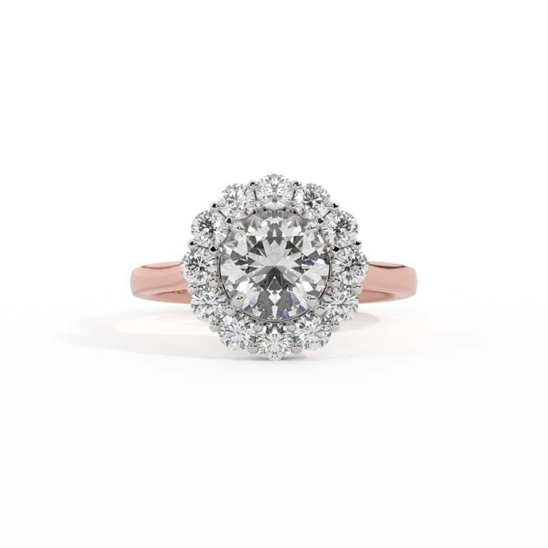 Naturally Mined Diamond Mayfair Round Cut Diamond 18k Rose Gold Ring