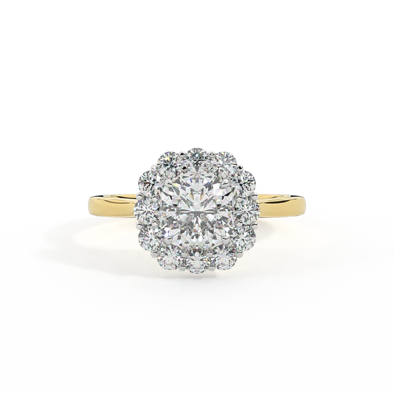 Lab Grown Diamond Mayfair Cushion Cut Diamond 18k Yellow Gold Ring