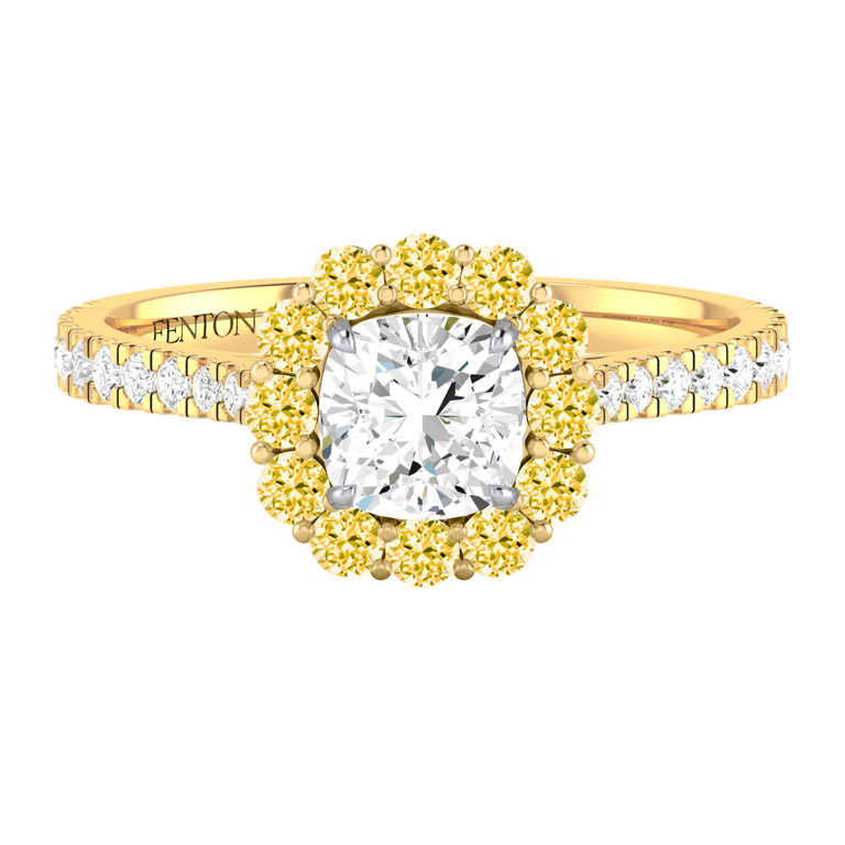 Naturally Mined Diamond Mayfair 18K Yellow Gold Ring (Diamond Pavé) (GIA 2457322217)