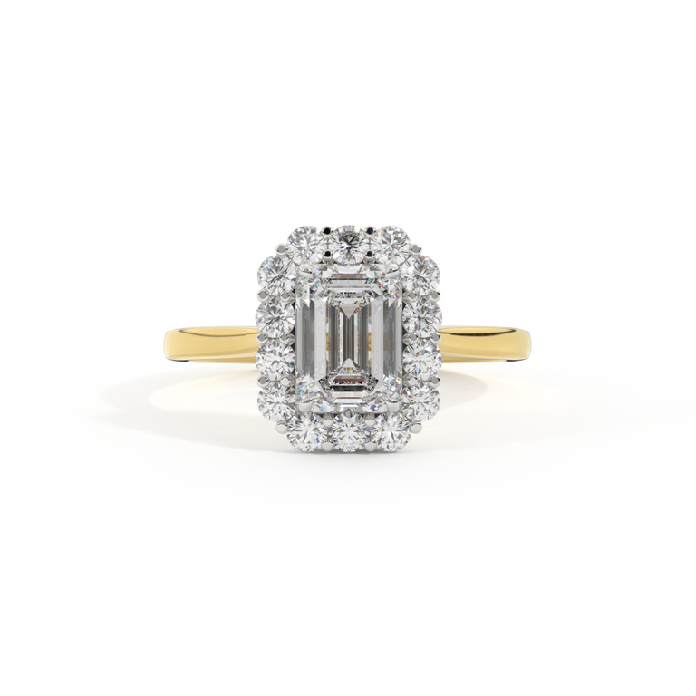 Lab Grown Diamond Mayfair Emerald Cut Diamond 18k Yellow Gold Ring