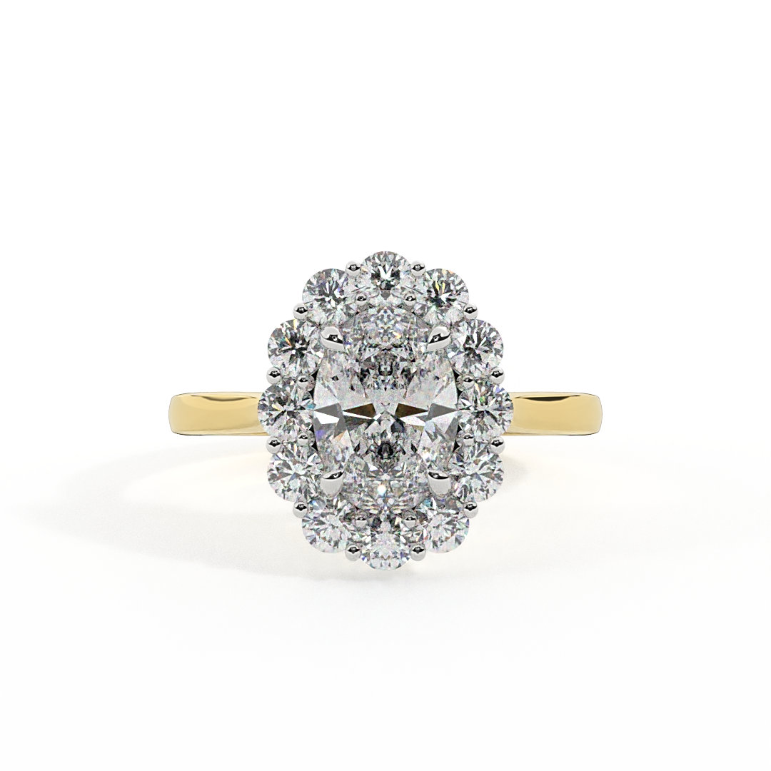Lab Grown Diamond Mayfair Oval Cut Diamond 18k Yellow Gold Ring