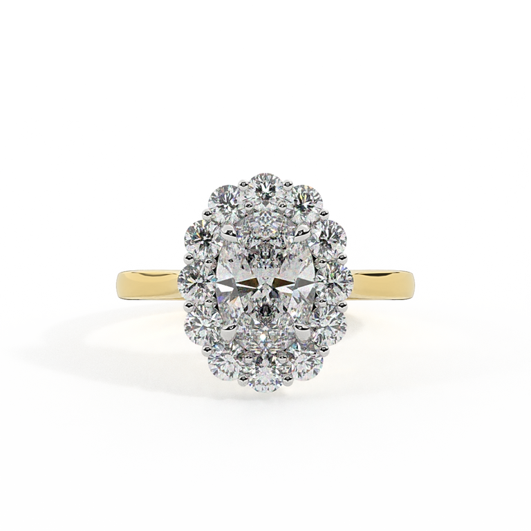 Lab Grown Diamond Mayfair Oval Cut Diamond 18k Yellow Gold Ring