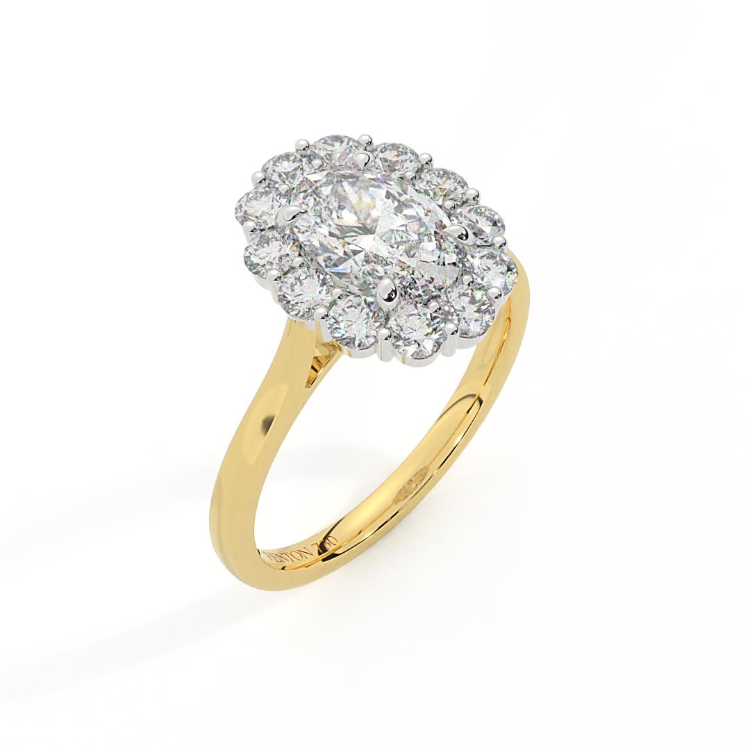 Lab Grown Diamond Mayfair Oval Cut Diamond 18k Yellow Gold Ring