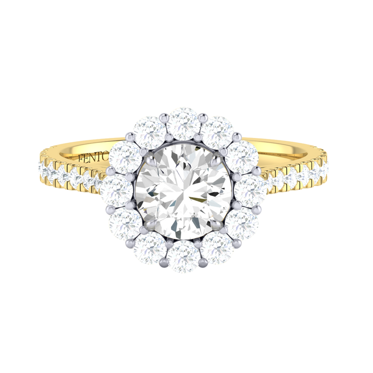 Naturally Mined Diamond Mayfair 18K Yellow Gold Ring (Diamond Pavé) (GIA 7451964019)