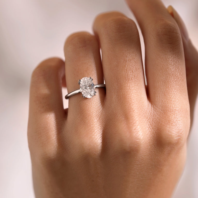 Treasure Box Lab Grown Solitaire Oval 18k Yellow Gold 1ct