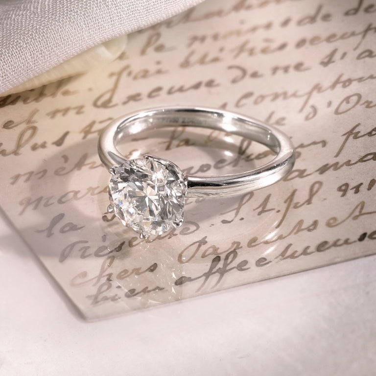 Treasure Box Lab Grown Solitaire Round Platinum 1ct
