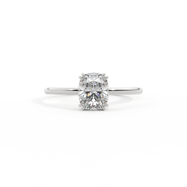 Lab Grown Diamond Solitaire Elongated Cushion Cut Platinum Ring