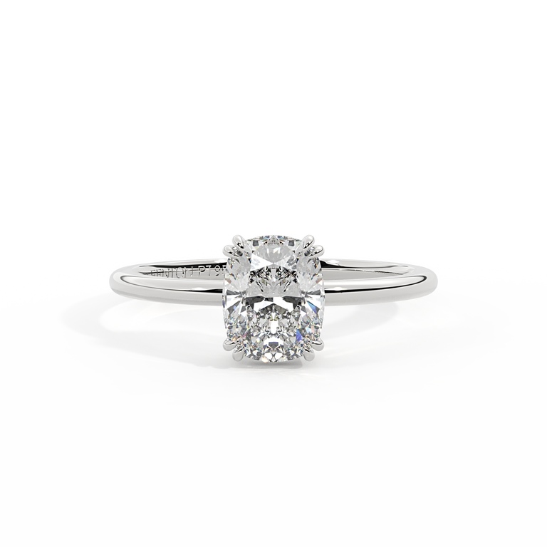 Lab Grown Diamond Solitaire Elongated Cushion Cut Platinum Ring