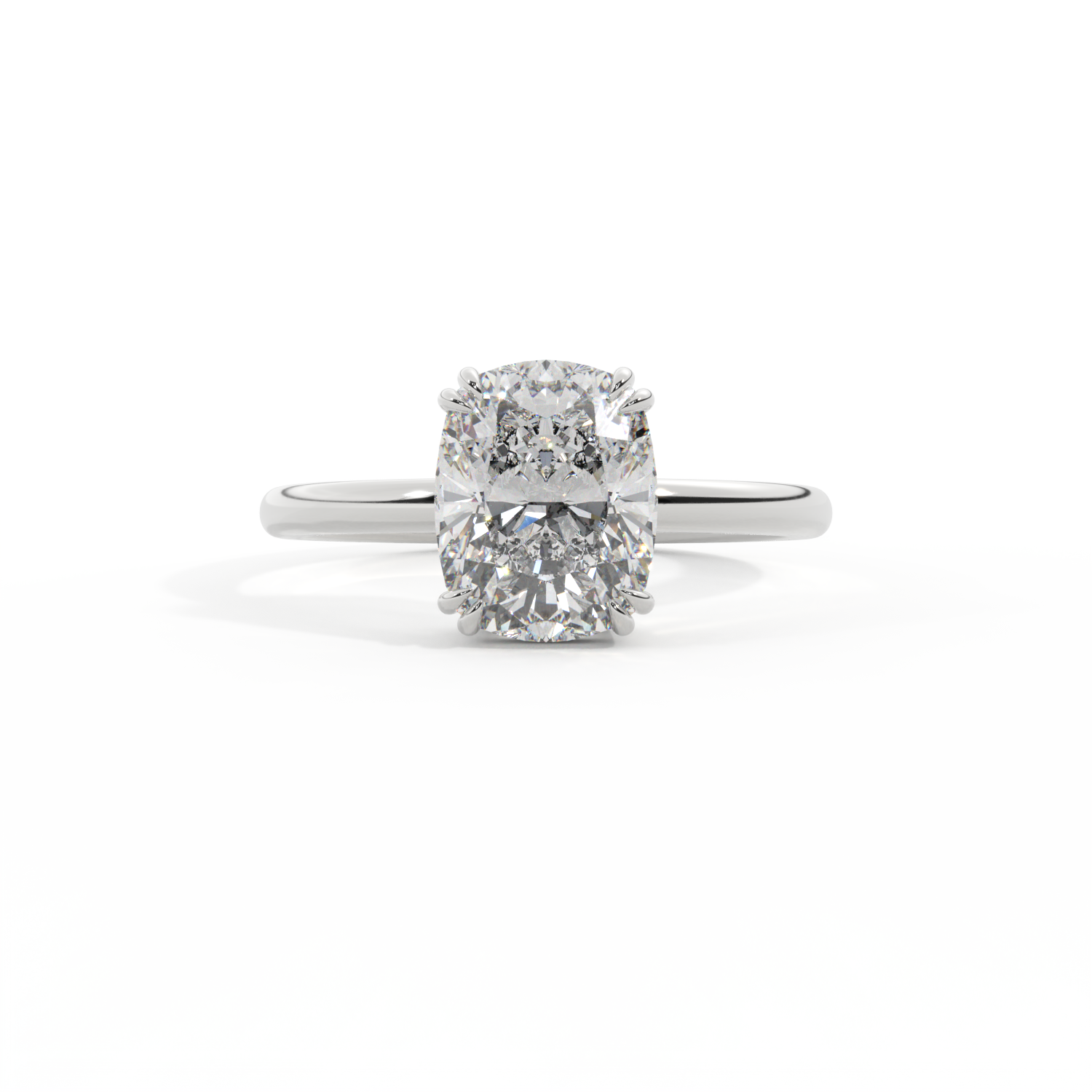 Lab Grown Diamond Solitaire Elongated Cushion Cut Platinum Ring