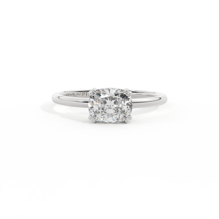 Lab Grown Diamond Solitaire Elongated Cushion Cut Platinum Ring