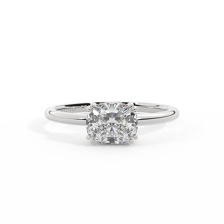 Lab Grown Diamond Solitaire Elongated Cushion Cut Platinum Ring